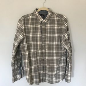 Banana Republic Lg Light Gray Flannel Button Down